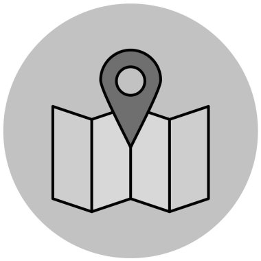 Harita. Web simgesi basit illüstrasyon