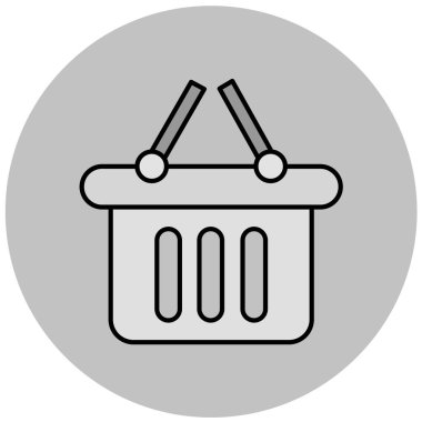 Alışveriş sepeti simgesi, vektör illüstrasyonu