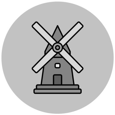 Yel değirmeni ikonu vektör illüstrasyonu