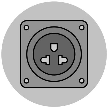 güç soketi simgesi, vektör çizim