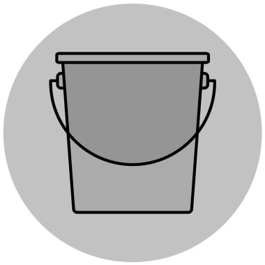 Kova ikonu. Web için temizlik ekipmanı vektör simgelerinin basit çizimi