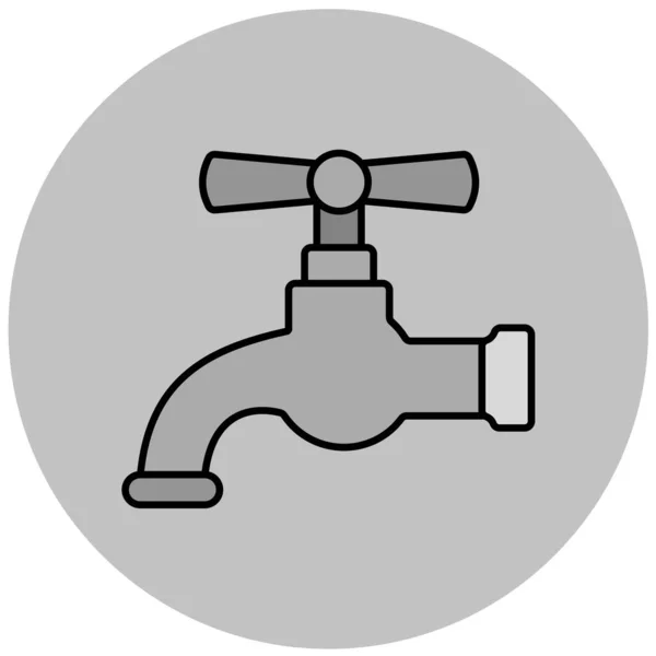 Icono Del Grifo Agua Ilustración Simple Del Símbolo Del Vector — Archivo Imágenes Vectoriales