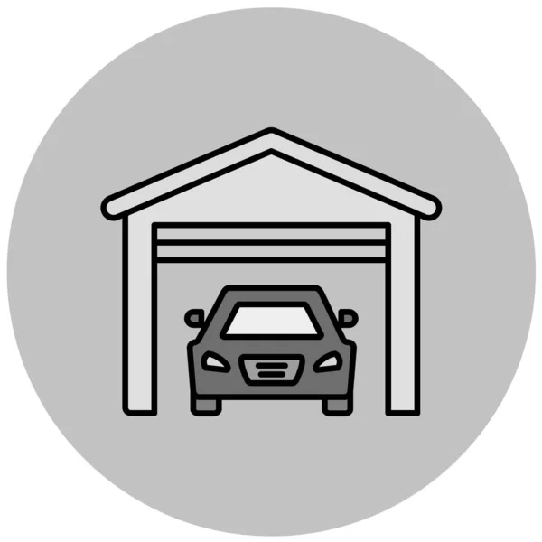 Car Garage Icon Outline Illustration Parking Vector Symbol Web Design — Stockvektor