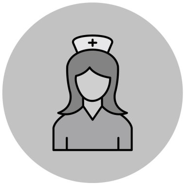 Hemşire ikonu. Doktor vektör çizimi sembolü ve modern tasarım. beyaz arkaplanda izole