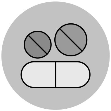 Tek hap ikonunun vektör illüstrasyonu