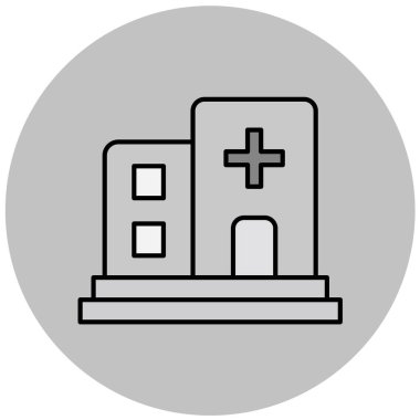 Hastane. Web simgesi basit illüstrasyon