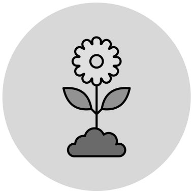 Çiçek. Web simgesi basit illüstrasyon