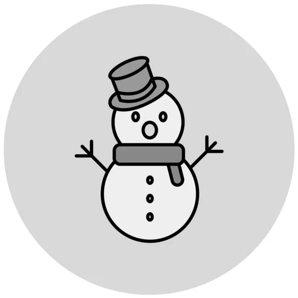 Ilustração Vetor Ícone Boneco Neve — Vetor de Stock