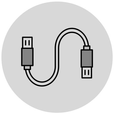 Usb Kablo simgesi, vektör illüstrasyonu