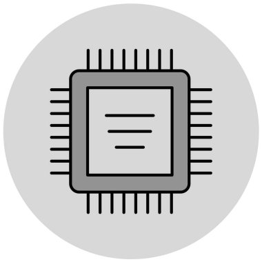 İşlemci. Web simgesi basit illüstrasyon