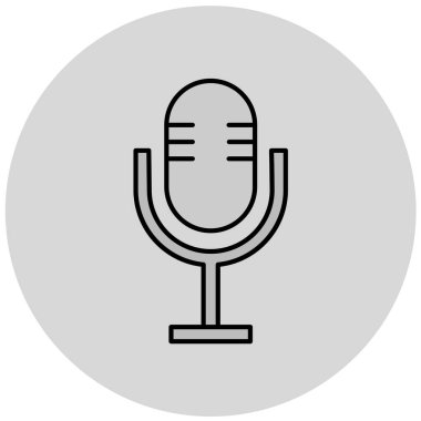 Mikrofon. Web simgesi basit illüstrasyon 