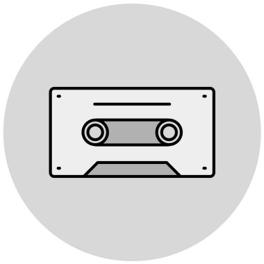 kaset ikonu. Web tasarımı için müzik kaydı vektör simgelerinin basit illüstrasyonu