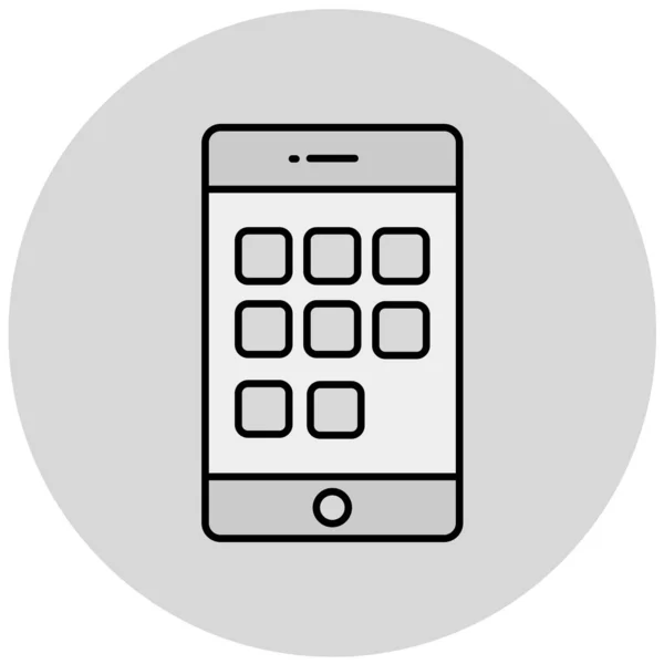 Mobile Icône Web Illustration Simple — Image vectorielle