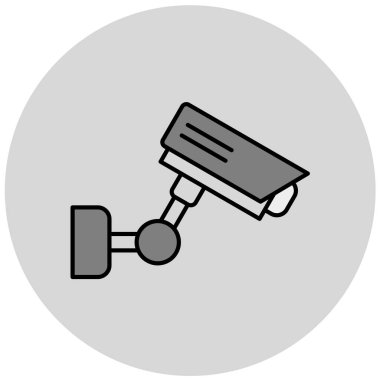 Güvenlik kamerası simgesi. Düz dizayn. vektör illüstrasyonu.