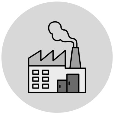 Fabrika. Web simgesi basit illüstrasyon