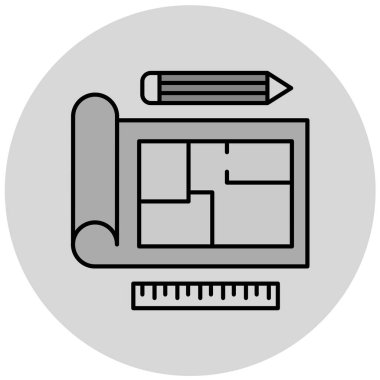 Yapı ve yapı simgesinin vektör illüstrasyonu