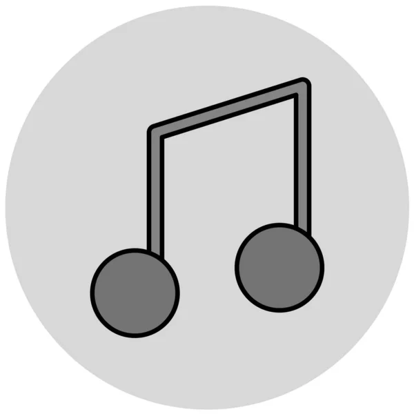 Icono Nota Musical Ilustración Vectorial — Vector de stock