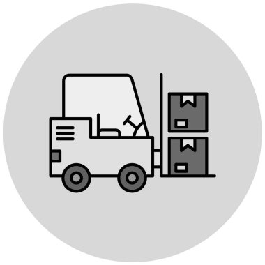 dağıtım kamyonu simgesi, vektör illüstrasyonu