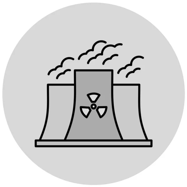 Ícone Central Nuclear Ilustração Vetorial — Vetor de Stock