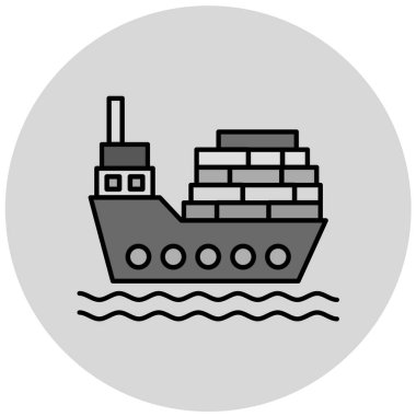 Gemi. Web simgesi basit illüstrasyon