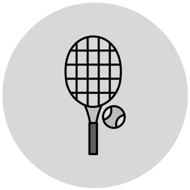 Tenis raketi ikonu vektör illüstrasyonu