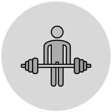 Dambıl simgesini kaldıran modern ağırlıkların vektör çizimi