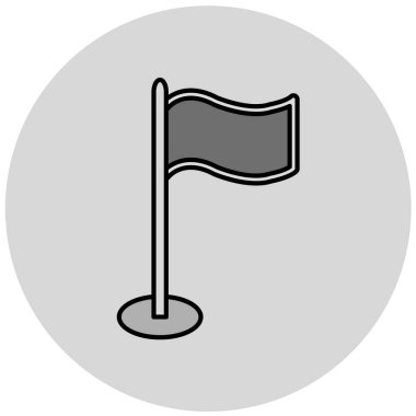 Bayrak simgesi. İnce çizgi çizimi.