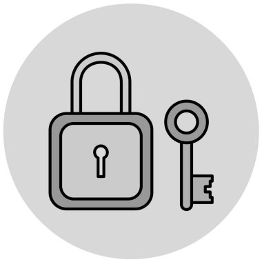 kilit simgesi, vektör illüstrasyonu