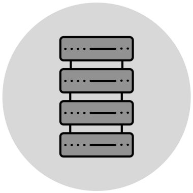 veritabanı vektör düz simgesi