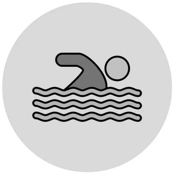 Icono Piscina Diseño Web — Vector de stock