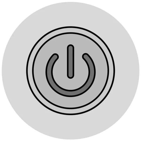 Botón Encendido Icono Vector Ilustración — Vector de stock