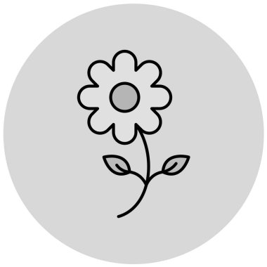 Çiçek. Web simgesi basit illüstrasyon