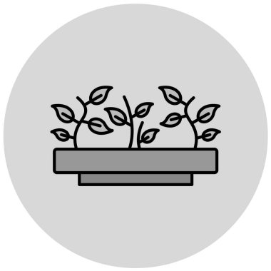 Modern b 'nin vektör çizimi bitki yetiştirme simgesinden yoksundur