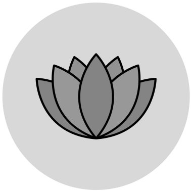 Nilüfer çiçeği simgesi, vektör illüstrasyonu