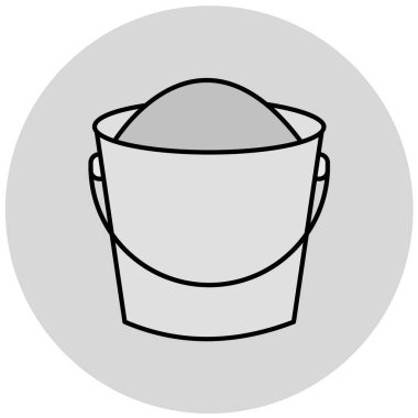 Beyaz arkaplanda izole edilmiş basit bir kova simgesi