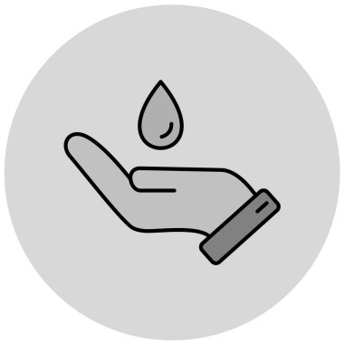 su damla simgesi tutan el. vektör çizim