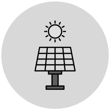 Güneş paneli ikon vektör illüstrasyonu