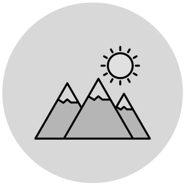 Dağ. Web simgesi basit illüstrasyon