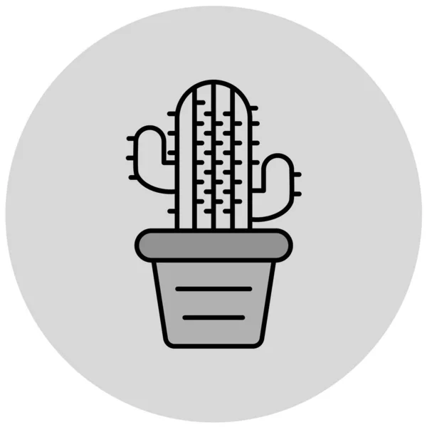 Icono Cactus Estilo Moda Fondo Aislado — Vector de stock