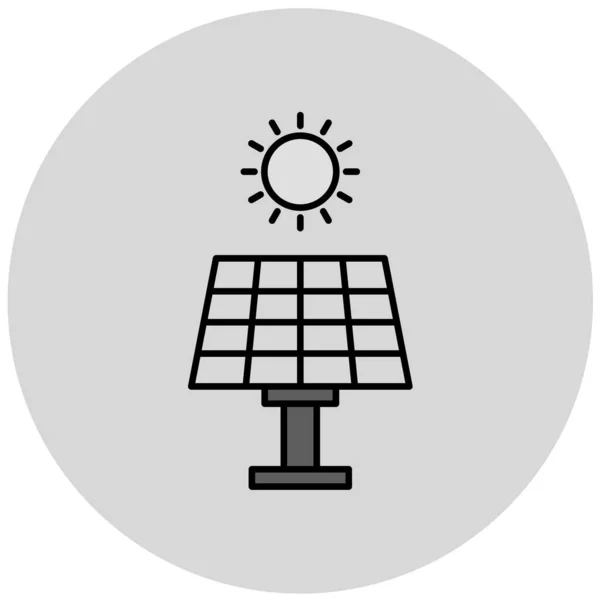 Panel Solar Icono Vector Ilustración — Archivo Imágenes Vectoriales