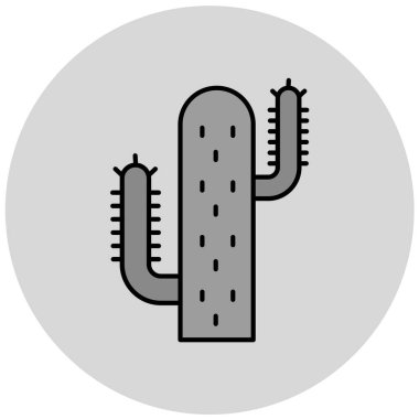 Kaktüs Simgesi Moda Tarzı İzole Arkaplan