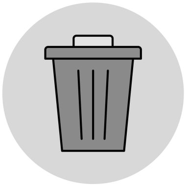 Çöp kutusu simgesi, vektör illüstrasyonu