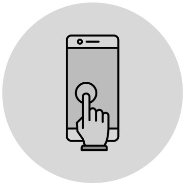 Dokunmatik ekran vektör simgesi ile akıllı telefonu tut