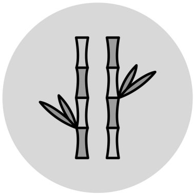 Bambu simgesi vektör illüstrasyonu