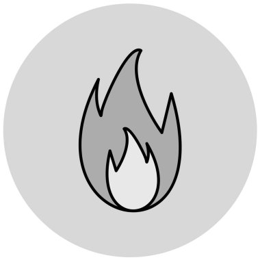 ateş alev simgesi, vektör illüstrasyonu