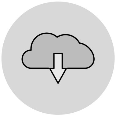 Bulut ve gök gürültüsü çizgisi simgesinin vektör çizimi