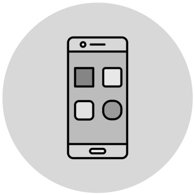 Cep telefonu simgesi, vektör illüstrasyonu