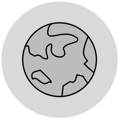 Toprak küresi ikonu. Web için gezegen vektör simgelerinin özet çizimi