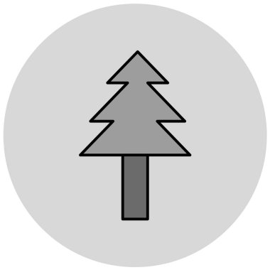 Çam ağacı simge vektör çizim