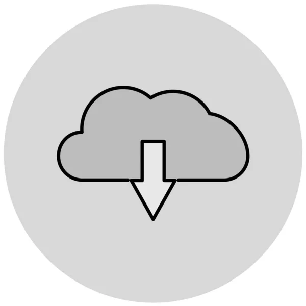 Vector Illustration Cloud Thunder Line Icon — 스톡 벡터